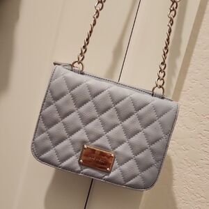 Nine West Quilted Crossbody Bag in Light Gray